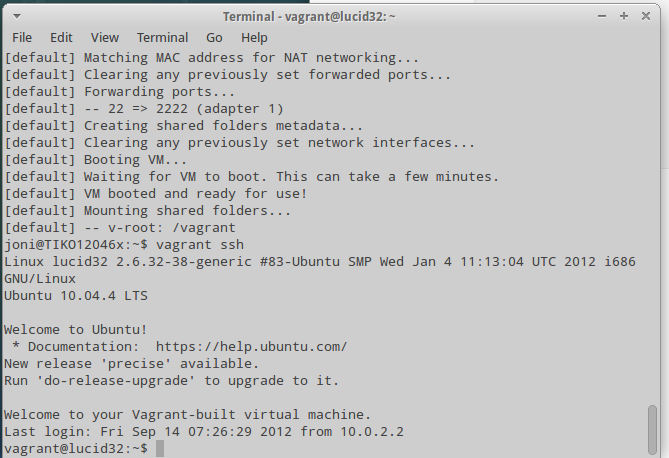 vagrantssh